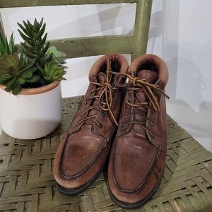 Vintage Women's 80s 90s Timberland Brown Leather Lace-up Chukka Boots Sz. 9.5
